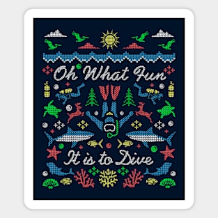 Scuba Diving Ugly Christmas Sweater Party Diver Ugly Sweater Magnet